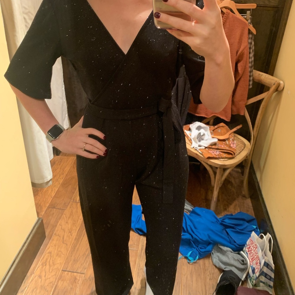 Black jumpsuit with subtle sparkles